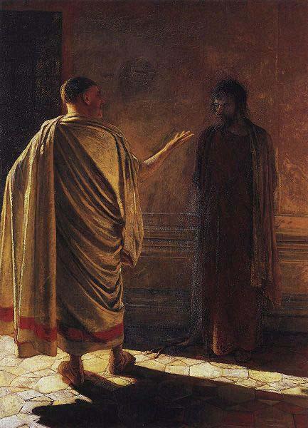 Nikolai Ge Quod Est Veritas Christ and Pilate oil painting image